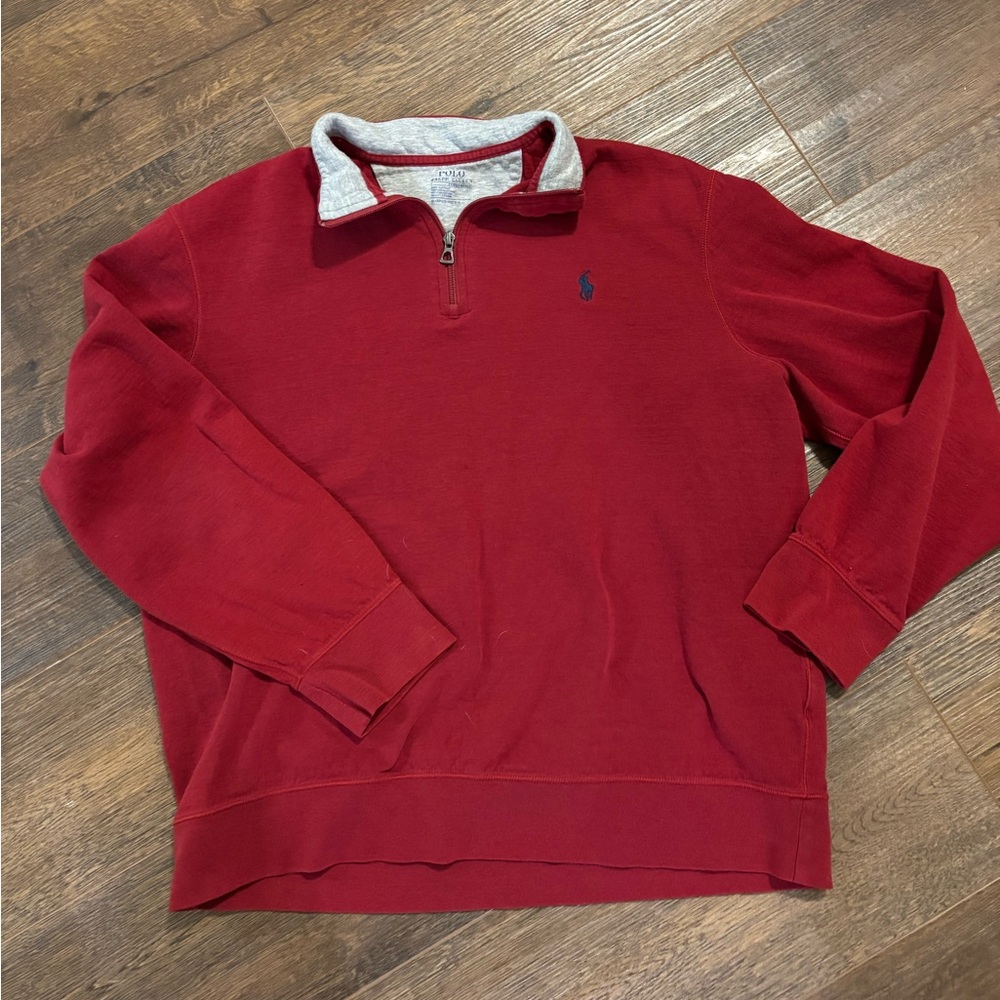 Polo Ralph Lauren Performance Long Sleeve Shirt Mens XL 1/4 Zip Golf Red